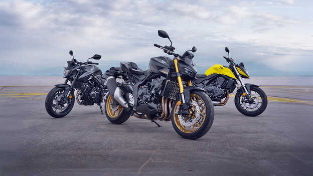 CB1100 motorbike exterior side view with rider