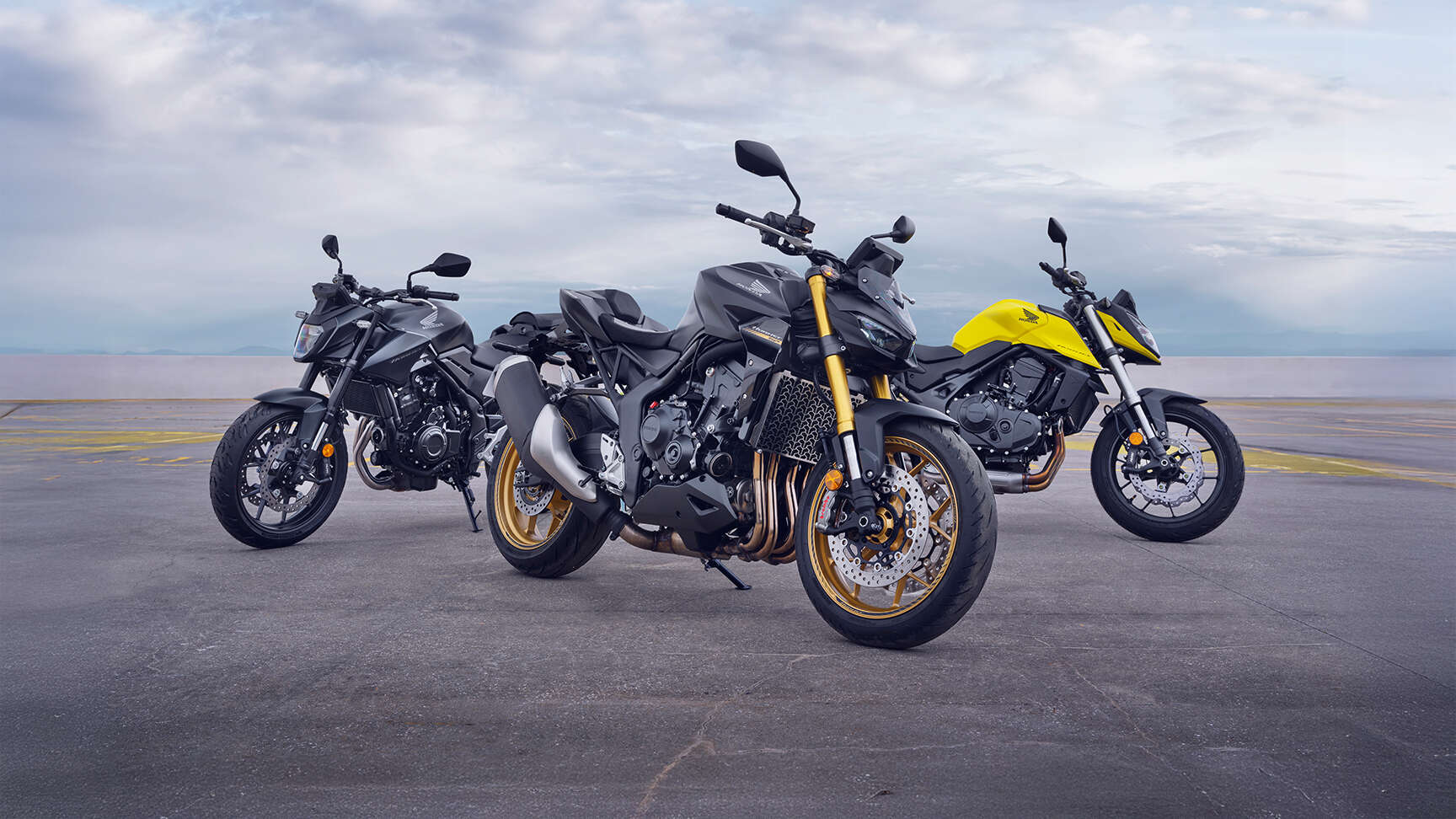 CB1100 motorbike exterior side view with rider